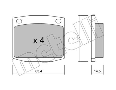 2204860 METELLI Комплект тормозных колодок, дисковый тормоз
