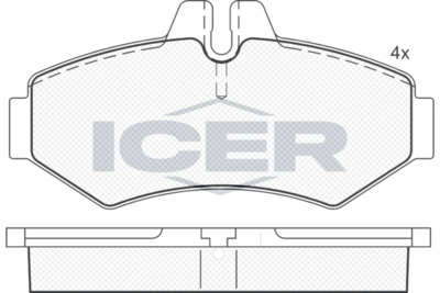 141289 ICER Комплект тормозных колодок, дисковый тормоз