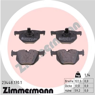 234481701 ZIMMERMANN Комплект тормозных колодок, дисковый тормоз