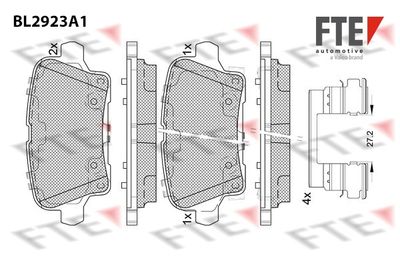 BL2923A1 FTE Комплект тормозных колодок, дисковый тормоз