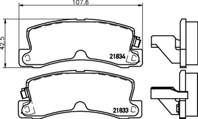 8DB355027321 HELLA Комплект тормозных колодок, дисковый тормоз