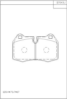 KD7043 ASIMCO Комплект тормозных колодок, дисковый тормоз