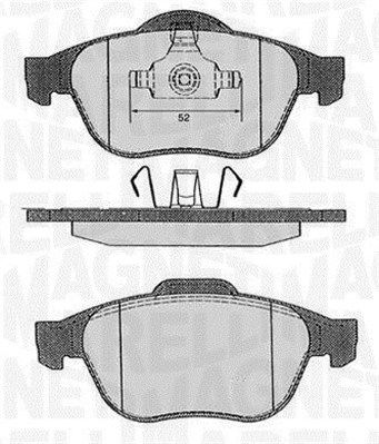 363916060383 MAGNETI MARELLI Комплект тормозных колодок, дисковый тормоз