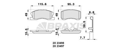 AB0290 BRAXIS Комплект тормозных колодок, дисковый тормоз