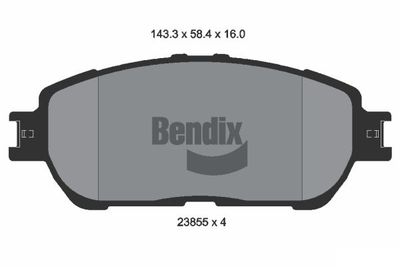 BPD2056 BENDIX Braking Комплект тормозных колодок, дисковый тормоз