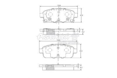 J00960 ASHUKI by Palidium Комплект тормозных колодок, дисковый тормоз