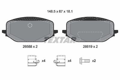 2658801 TEXTAR Комплект тормозных колодок, дисковый тормоз