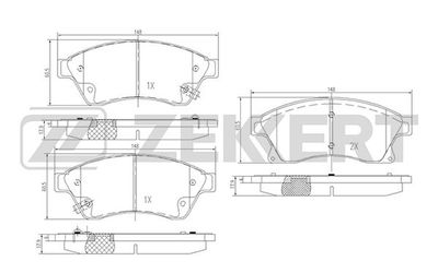 BS1301 ZEKKERT Комплект тормозных колодок, дисковый тормоз