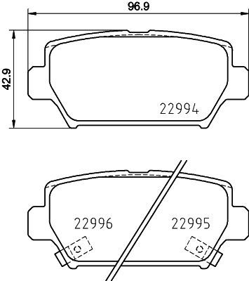 8DB355039401 HELLA Комплект тормозных колодок, дисковый тормоз