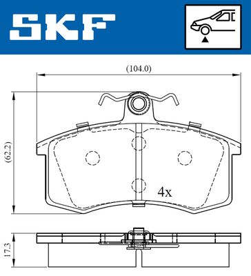 VKBP80626 SKF Комплект тормозных колодок, дисковый тормоз