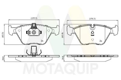 LVXL1703 MOTAQUIP Комплект тормозных колодок, дисковый тормоз