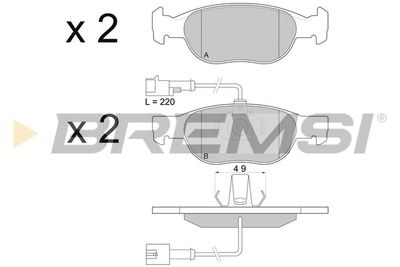 BP2676 BREMSI Комплект тормозных колодок, дисковый тормоз