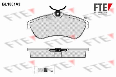 BL1801A3 FTE Комплект тормозных колодок, дисковый тормоз