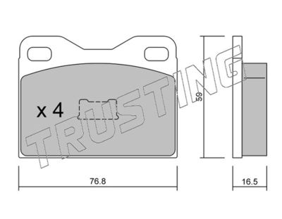 0171 TRUSTING Комплект тормозных колодок, дисковый тормоз
