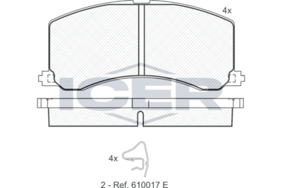 181116 ICER Комплект тормозных колодок, дисковый тормоз