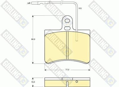 6103159 GIRLING Комплект тормозных колодок, дисковый тормоз