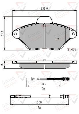 ADB21079 COMLINE Комплект тормозных колодок, дисковый тормоз