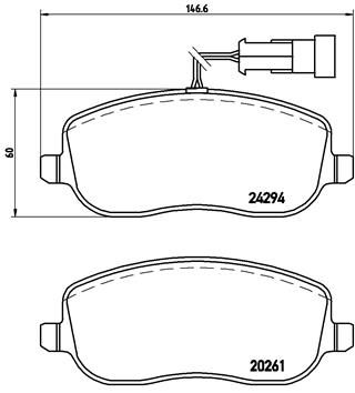 P23100 BREMBO Комплект тормозных колодок, дисковый тормоз