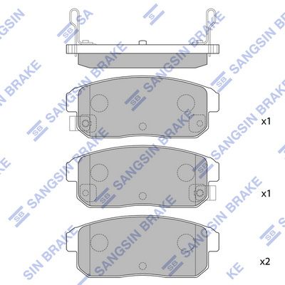 SP1163 Hi-Q Комплект тормозных колодок, дисковый тормоз