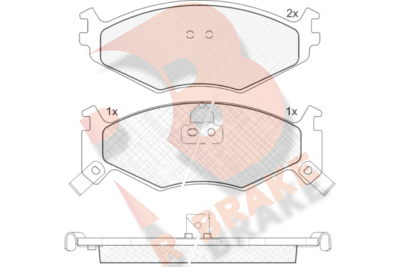 RB1056205 R BRAKE Комплект тормозных колодок, дисковый тормоз