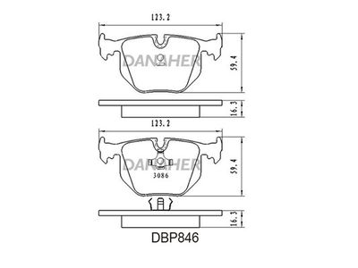 DBP846 DANAHER Комплект тормозных колодок, дисковый тормоз