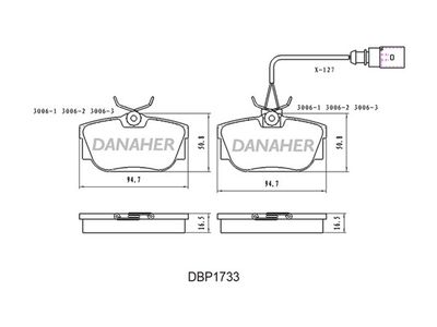 DBP1733 DANAHER Комплект тормозных колодок, дисковый тормоз