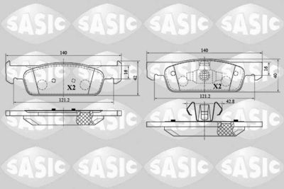 6214029 SASIC Комплект тормозных колодок, дисковый тормоз