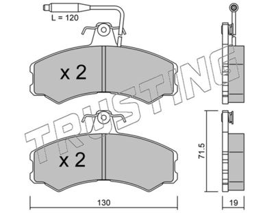 0330 TRUSTING Комплект тормозных колодок, дисковый тормоз