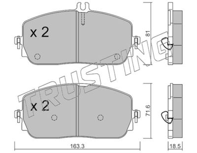 11940 TRUSTING Комплект тормозных колодок, дисковый тормоз