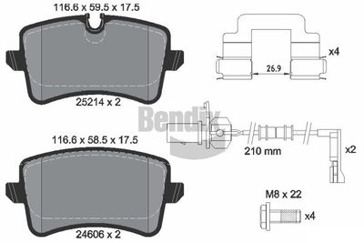 BPD1321 BENDIX Braking Комплект тормозных колодок, дисковый тормоз