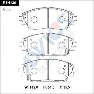 E1N136 ADVICS Комплект тормозных колодок, дисковый тормоз