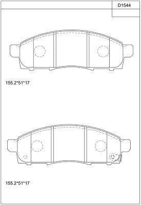 KD1544 ASIMCO Комплект тормозных колодок, дисковый тормоз