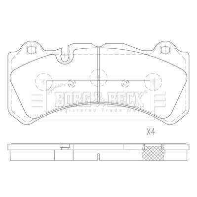 BBP2840 BORG & BECK Комплект тормозных колодок, дисковый тормоз