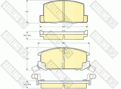 6103849 GIRLING Комплект тормозных колодок, дисковый тормоз