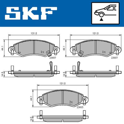 VKBP80223A SKF Комплект тормозных колодок, дисковый тормоз