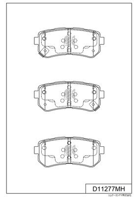 D11277MH MK Kashiyama Комплект тормозных колодок, дисковый тормоз
