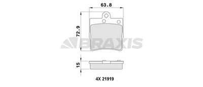 AA0053 BRAXIS Комплект тормозных колодок, дисковый тормоз