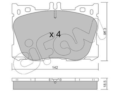 82211340 CIFAM Комплект тормозных колодок, дисковый тормоз