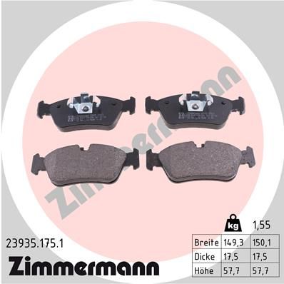 239351751 ZIMMERMANN Комплект тормозных колодок, дисковый тормоз