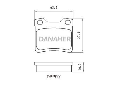 DBP991 DANAHER Комплект тормозных колодок, дисковый тормоз