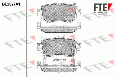 BL2827A1 FTE Комплект тормозных колодок, дисковый тормоз