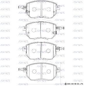 SN928P ADVICS Комплект тормозных колодок, дисковый тормоз