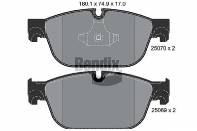 BPD1409 BENDIX Braking Комплект тормозных колодок, дисковый тормоз