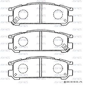 SN796P ADVICS Комплект тормозных колодок, дисковый тормоз