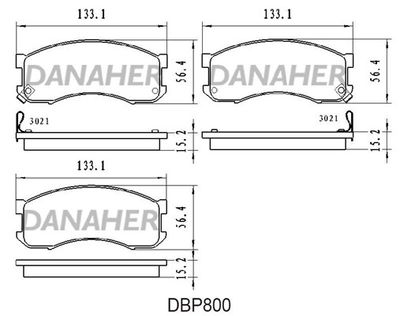 DBP800 DANAHER Комплект тормозных колодок, дисковый тормоз