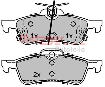 1170815 METZGER Комплект тормозных колодок, дисковый тормоз