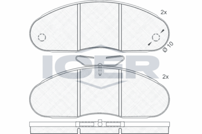 140813 ICER Комплект тормозных колодок, дисковый тормоз