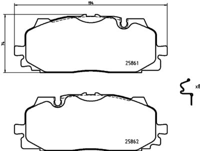 8DB355021641 HELLA PAGID Комплект тормозных колодок, дисковый тормоз