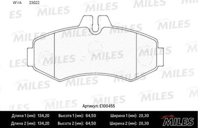 E100455 MILES Комплект тормозных колодок, дисковый тормоз