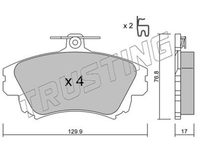 2950 TRUSTING Комплект тормозных колодок, дисковый тормоз